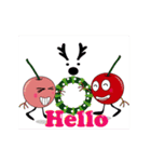 Cute cherry Christmas ＆ New Year party（個別スタンプ：8）