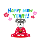 Miniature Schnauzer love, new year（個別スタンプ：7）