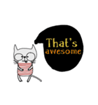 Oh my Cat, Strong and happy. AnimatedEng（個別スタンプ：7）