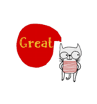 Oh my Cat, Strong and happy. AnimatedEng（個別スタンプ：24）