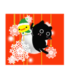 Lサイズの絵と文字 クリスマスと正月のネコ（個別スタンプ：6）