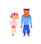 Mr. Blue and Miss Pink（個別スタンプ：1）