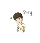 Long Face Boy And Round Face Girl (Eng)（個別スタンプ：10）