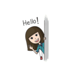Long Face Boy And Round Face Girl (Eng)（個別スタンプ：11）