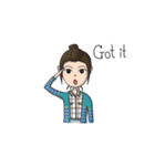 Long Face Boy And Round Face Girl (Eng)（個別スタンプ：24）
