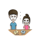 Long Face Boy And Round Face Girl (Eng)（個別スタンプ：39）