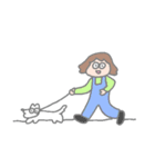 幸せな女の子や動物たち（個別スタンプ：12）