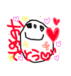 asa no oekaki tegakimoji（個別スタンプ：5）