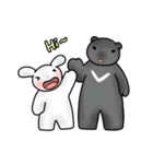 Asian Black Bear ＆ White Rabbit（個別スタンプ：1）