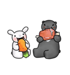 Asian Black Bear ＆ White Rabbit（個別スタンプ：7）