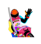 Moto Race Rainbow-colored Riders 3 @08（個別スタンプ：18）