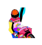 Moto Race Rainbow-colored Riders 3 @08（個別スタンプ：34）