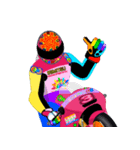 Moto Race Rainbow-colored Riders 3 @08（個別スタンプ：35）