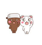 茶クマさんと白クマさん（個別スタンプ：4）