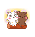 茶クマさんと白クマさん（個別スタンプ：21）