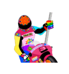 Moto Race Rainbow-colored Riders 3 @06（個別スタンプ：6）