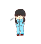 美術部ツナギ女子（個別スタンプ：1）