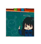 美術部ツナギ女子（個別スタンプ：8）
