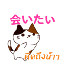 ラブラブ猫 : 大好き タイ語+日本語（個別スタンプ：3）