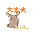 ラブラブウサギ : 大好き タイ語+日本語（個別スタンプ：13）
