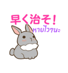 ラブラブウサギ : 大好き タイ語+日本語（個別スタンプ：14）