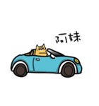 Tabby with cute cat car（個別スタンプ：7）