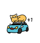 Tabby with cute cat car（個別スタンプ：14）