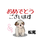 松尾さんが使う名前スタンプ・子犬イラスト（個別スタンプ：15）