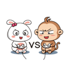 A naughty monkey ＆ a spoiled bunny 1 eng（個別スタンプ：12）