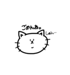 顔のパーツが中心に寄りすぎてる猫（個別スタンプ：3）