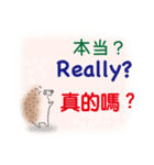 ハリネズミ 台湾華語と日本語と英語（個別スタンプ：10）