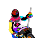 Moto Race Rainbow-colored Riders 96 @06（個別スタンプ：6）