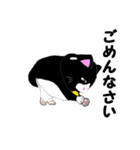 足元にいるタキシード猫（個別スタンプ：26）