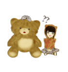 Traditional Girls and Bear（個別スタンプ：4）