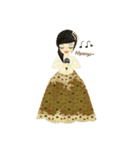 Traditional Girls and Bear（個別スタンプ：8）