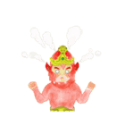 Traditional Girls and Bear（個別スタンプ：15）