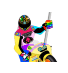 Moto Race Rainbow-colored Riders 64 @02（個別スタンプ：6）