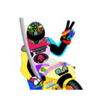 Moto Race Rainbow-colored Riders 64 @02（個別スタンプ：17）