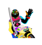 Moto Race Rainbow-colored Riders 64 @02（個別スタンプ：18）