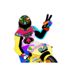 Moto Race Rainbow-colored Riders 64 @02（個別スタンプ：32）
