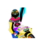 Moto Race Rainbow-colored Riders 64 @02（個別スタンプ：34）