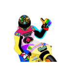 Moto Race Rainbow-colored Riders 64 @02（個別スタンプ：35）
