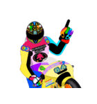 Moto Race Rainbow-colored Riders 64 @02（個別スタンプ：36）