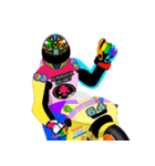 Moto Race Rainbow-colored Riders 64 @02（個別スタンプ：40）