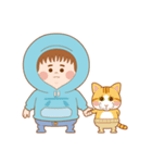 Cap T six sister and orange cat Bobo（個別スタンプ：1）