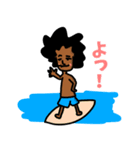 黒サーファーと猫のアゥ（個別スタンプ：4）