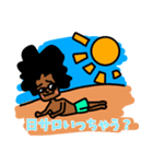 黒サーファーと猫のアゥ（個別スタンプ：7）
