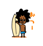 黒サーファーと猫のアゥ（個別スタンプ：11）