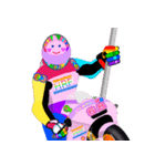 Moto Race Rainbow-colored Riders 68 @02（個別スタンプ：6）