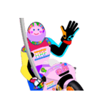 Moto Race Rainbow-colored Riders 68 @02（個別スタンプ：18）
